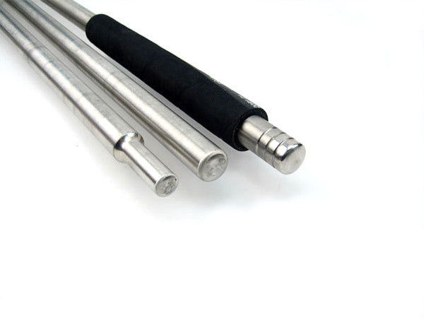 PU-78 is a medium large sized punty, choice of straight or step down to ½” head, choice of body material, stainless mouthpiece and hose grip come standard.